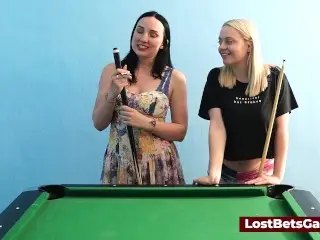 A Busty Couple Playing Strip Billiards, which Turns Naughty Quick