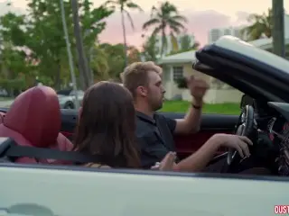 Busty Slut Gets Fucked in BMW at the Beach House