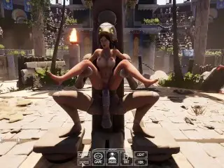 A Statue is Fucking Lara Croft while 1,000 Viewers are Watching.