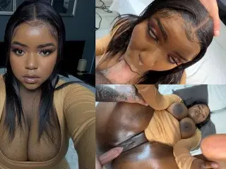 Thick Black Girl Squirts in Missionary and Ends up with a Messy Creampie