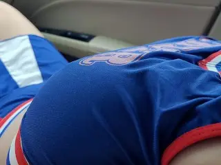 Cheerleader with Big Tits Lets me Play with her in the Car