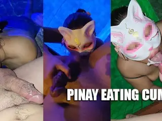 PINAY EATING CUM - SARAP NG TITI NI NINONG (POOL BLOWJOB)