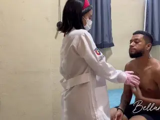 Private Nurse Assista Naughty Patinete, and Ends up Cumming twice on his Dick - two Orgams