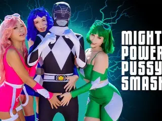 Mighty Power Pussy Smashers by BFFs Feat. Bianca Bangs, Khloe Kingsley & Laney Grey - TeamSkeet