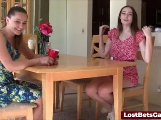 A Strip Liars Dice Game Ends with both Girls Satisfying each other on the Bed