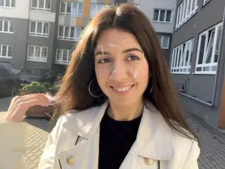 Unfaithful Wife goes to Supermarket with Cum on her Face from Lover - Cumwalk