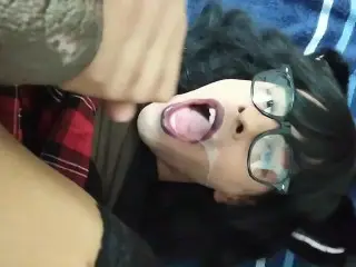 Trans self Facial and Cum Eating Cumslut