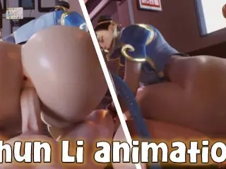 Chun Li from Street Fighter Fucks Stepbrother with Huge Ass (Parody Animation) - Jazziuu