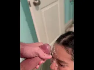 Sexy MILF Takes Big Facial!