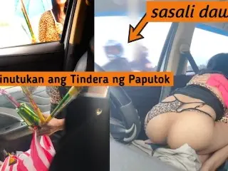 Pinay new Year Seller in the Head, Car Sex Risky Public