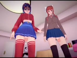 Futa Mita and Futa Monika Male Taker POV