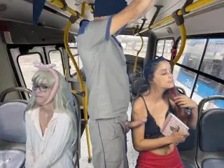 Pervert Gets on the Bus and Rubs against Women in Public!