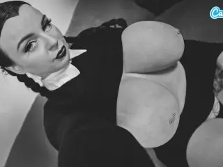 Thick Ass Wednesday Addams with Big Tits and Wet Pussy Plays with herself - Cosplay