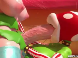 FUTA Princess Peach Cumming from Deepthroat Blowjob 3D Animation