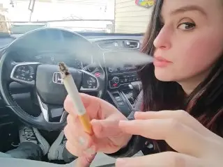 POV first Date Cigarette Smoking Car Blowjob