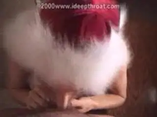Heather gives a Christmas BJ
