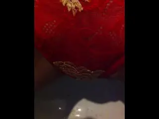 Pissing through my Red Panties