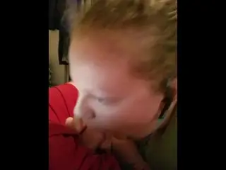 Sloppy Blowjob while Watching Porn Huge Cum Swallowing