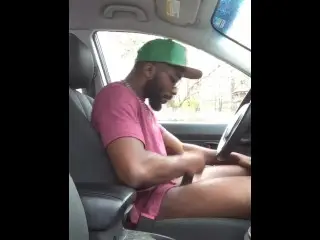 Car Jerking in Public and Cumshot!