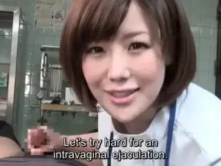 Subtitled CFNM Japanese Female Doctor gives Patient Handjob