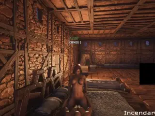 Hard Cowgirl Ride in Conan Exiles Hands up Deep Penetration