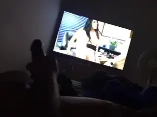 Daddy Jacking off while we Watch Porn together