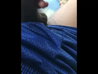 Secretly Playing with my Cock with my Stepcousin in the other Room