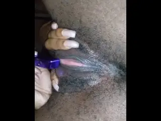 Playing with my Pretty Unshaved Pussy