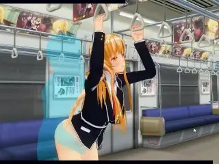 [CM3D2] - Sword Art Online Hentai, Asuna Yuuki Fucked on Train