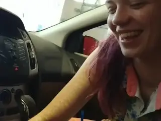 Teen gives me a Blowjob in Car Wash