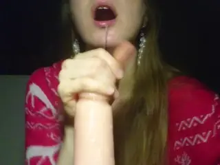 Sexy Dirty Talk and Sloppy Dildo Blowjob