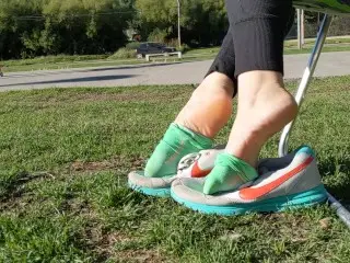 Shoeplay with Sneakers at the Park -- Preparing Smelly Socks for Shipping