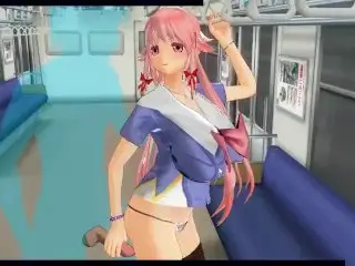 [CM3D2] Mirai Nikki Hentai - Yuno Gasai Pleasured on Train