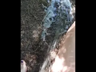 Outdoor Pee Desperation Female POV, Piss Puddle