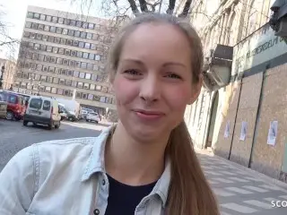 GERMAN SCOUT - CUTE TEEN KINUSKI TALK TO REAL LEG SHAKING ORGASM CASTING