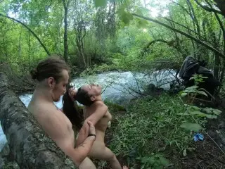 Fucking my Sexy Tinder Date in Nature and almost getting Caught Repeatedly