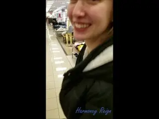 Fucked a Worker at the Mall, Facial and Cumwalk thru Store-harmoney Reign