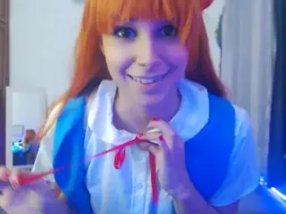 JOI in Portuguese - Asuka from Evangelion Helps you Cum you Pervert!