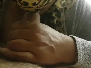 Arab HIjabi MILF Slurping on White Cock