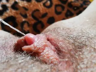 Huge Erected Clitoris after Orgasm Grool Play Close up