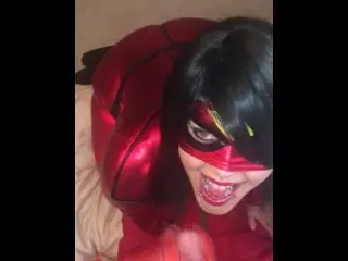 Spider-Man Cums to Jerking Spider-Woman’s Strapon Featuring CinnamonAnarchy