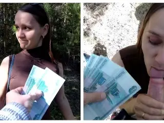 Russian Girl Suck and Fuck for Money - Public Agent Parody