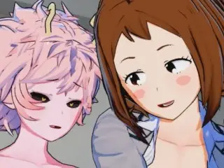 My Hero Academia - Futanari Mina Ashido Fucks Ochaco 3D Hentai