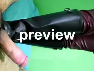 Preview: Bootjob with Rubber Boots, Leather Pants