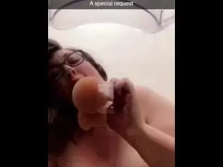 BBW Babe with Hairy Pussy Rides Dildo on Clear Chair