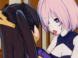 Fate/Grand Order - Futanari Ishtar Fucks Mash Kyrielight 3D Hentai