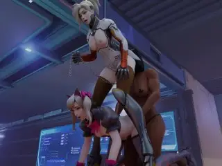 D.Va x Mercy x Pharah - Overwatch Threesome