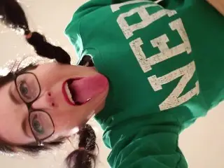 Nerdy Girl in Glasses Loves getting Fucked in the Ass