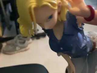 One Man Bukkake for an Android 18 Anime Figurine