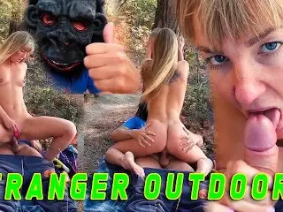 Outdoor Sex. Unexpected Fuck with a Stranger in the Forest. Russian